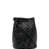 Borsa pompom intrecciata in nero Dragon diffusion - donna 