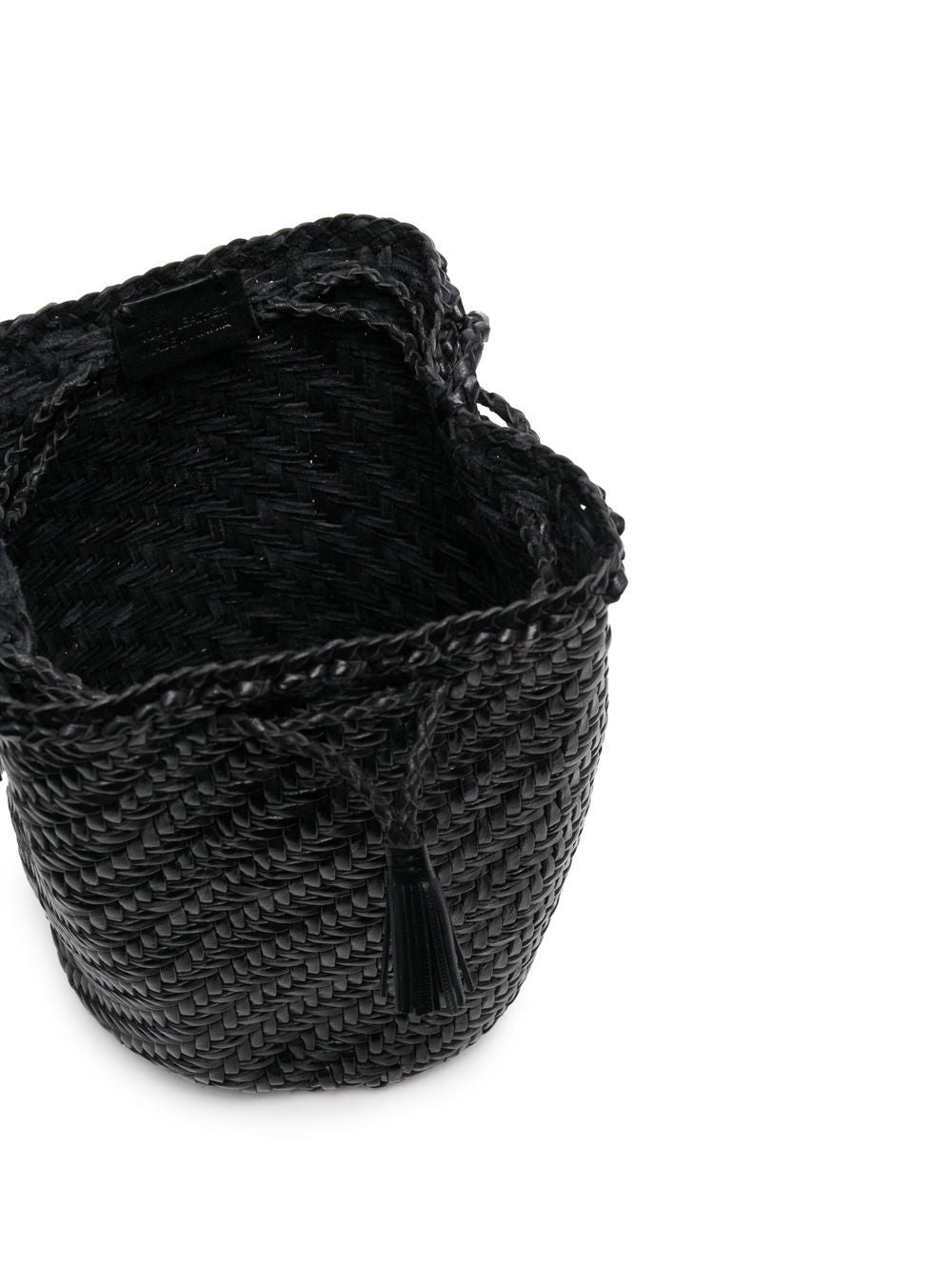 Borsa pompom intrecciata in nero Dragon diffusion - donna 