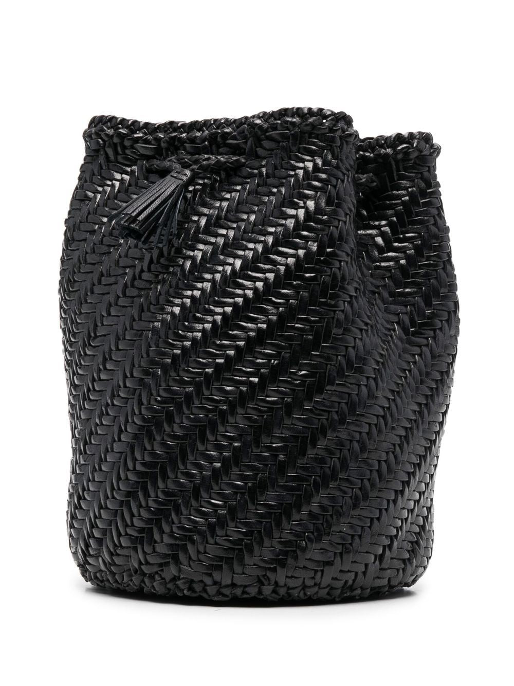 Borsa pompom intrecciata in nero Dragon diffusion - donna 