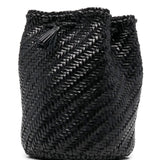 Borsa pompom intrecciata in nero Dragon diffusion - donna 
