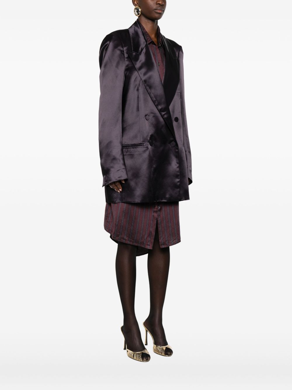 Blazer satinato blink in viola Dries van noten - donna 