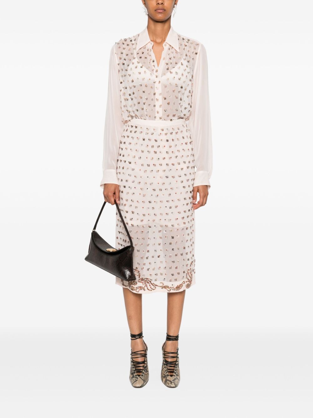 Gonna con cristalli sokna in rosa Dries van noten - donna 