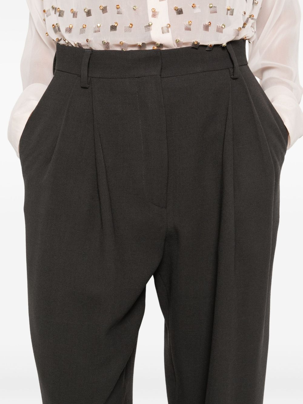 Pantalone a gamba ampia partan in grigio Dries van noten - donna 
