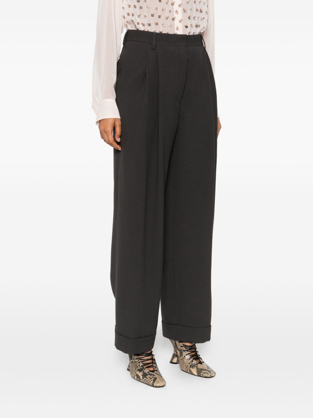 Pantalone a gamba ampia partan in grigio Dries van noten - donna 