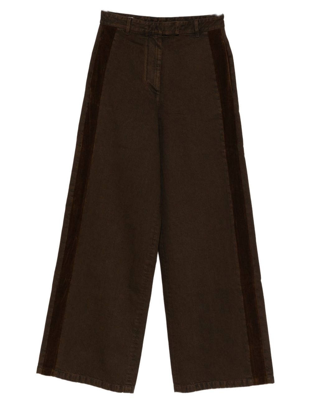 Pantaloni dritti con pannelli di velluto in marrone Dries van noten - donna 