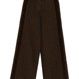 Pantaloni dritti con pannelli di velluto in marrone Dries van noten - donna 