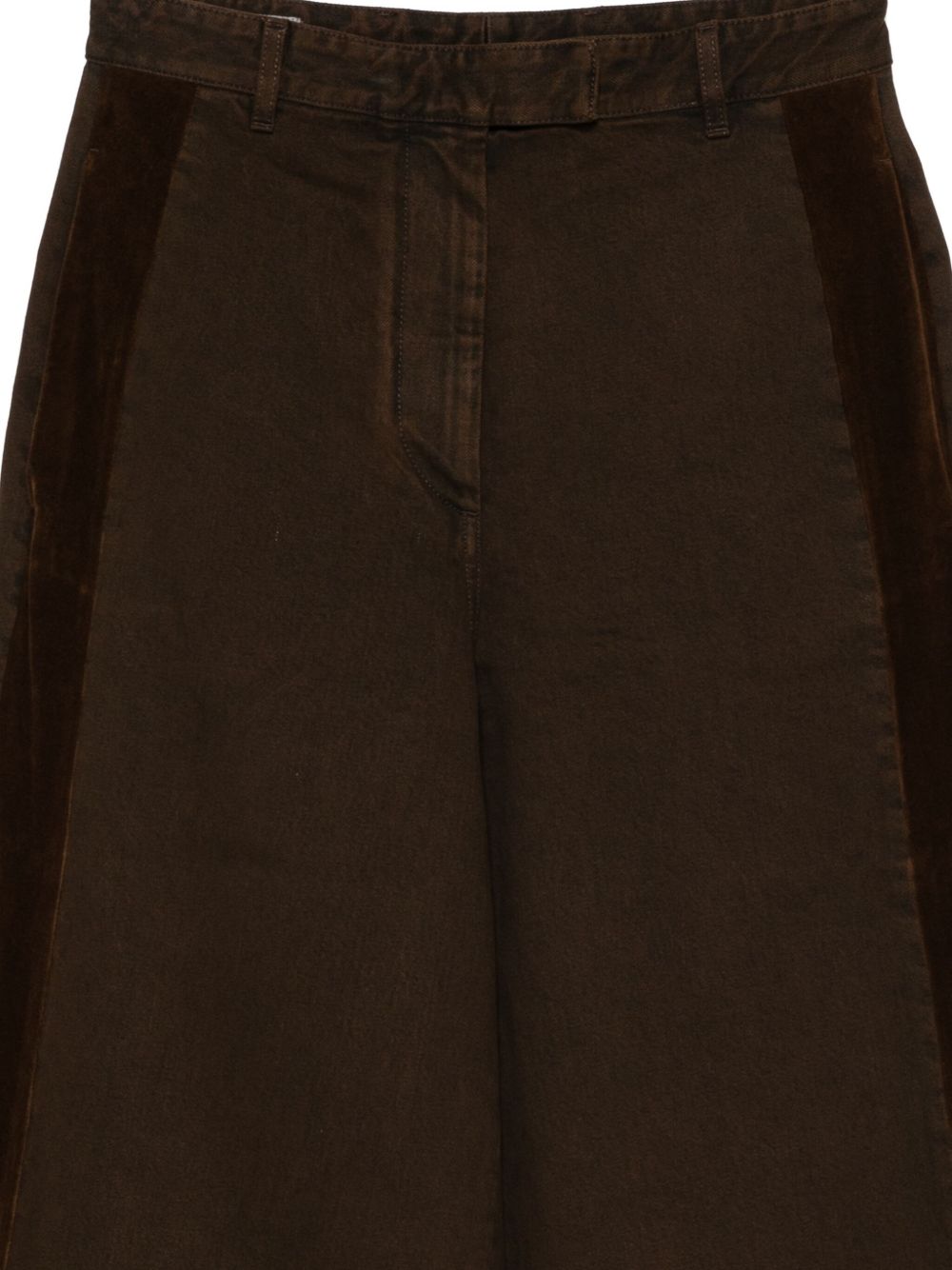 Pantaloni dritti con pannelli di velluto in marrone Dries van noten - donna 