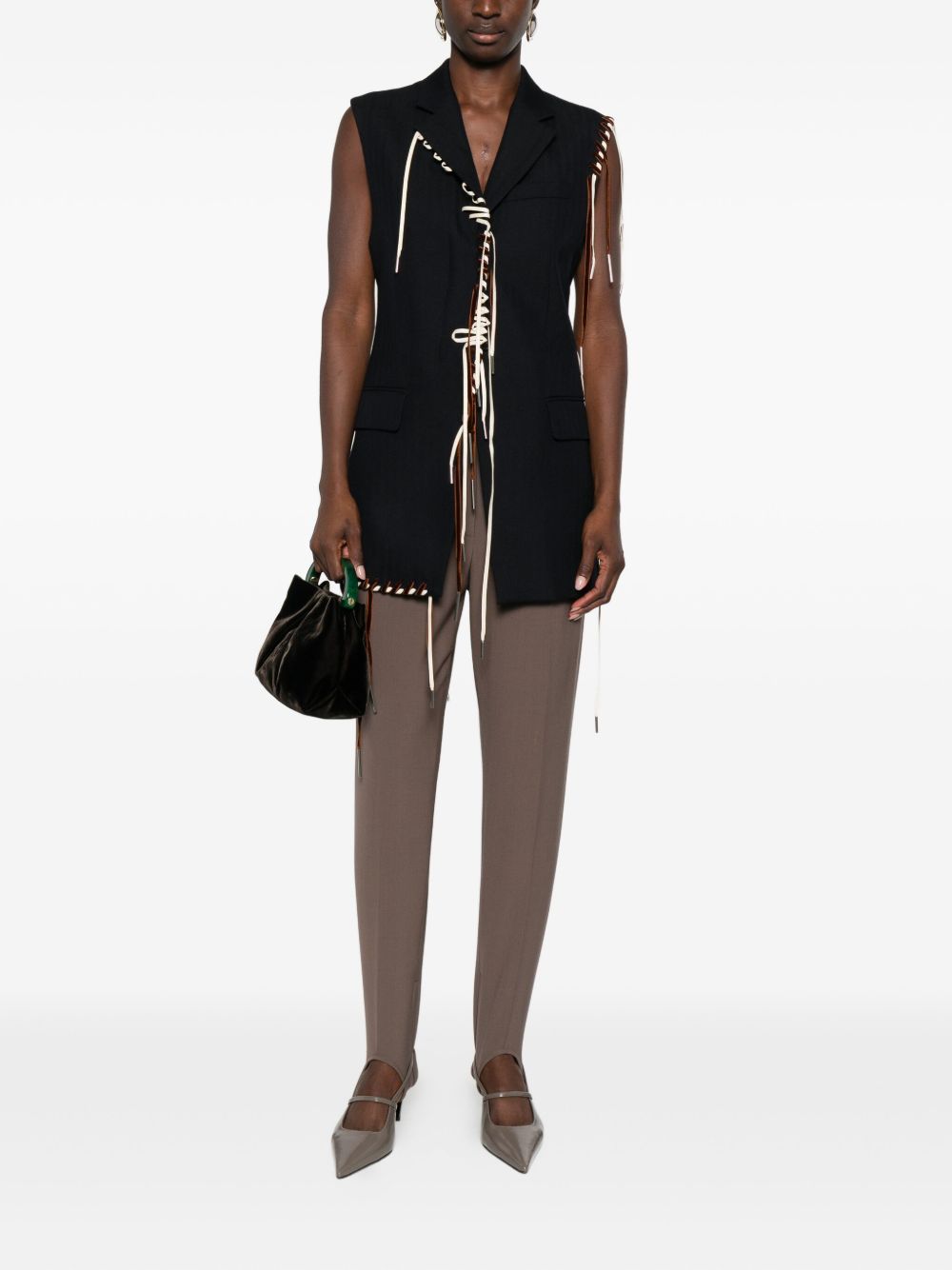 Pantaloni con piega stampata in marrone Dries van noten - donna 