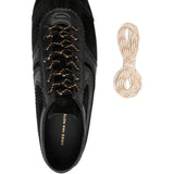 Sneakers in pelle con finiture in suede in nero 