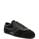 Sneakers in pelle con finiture in suede in nero 
