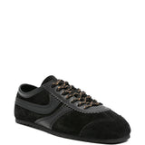 Sneakers in pelle con finiture in suede in nero 