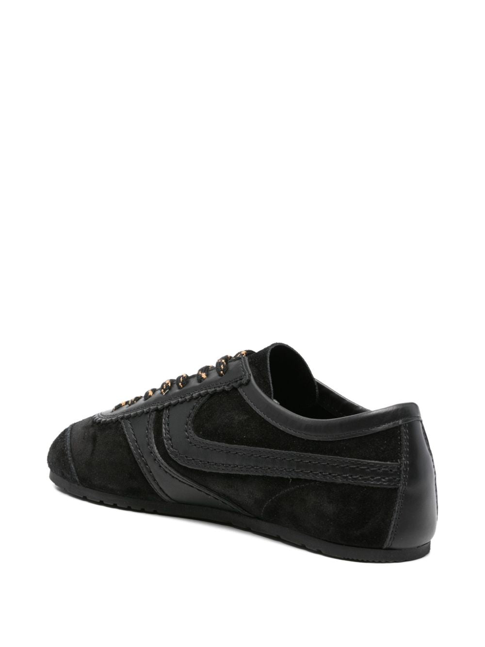 Sneakers in pelle con finiture in suede in nero 
