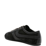 Sneakers in pelle con finiture in suede in nero 