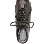 Mules in pelle effetto serpente con lacci in marrone Dries van noten - donna 