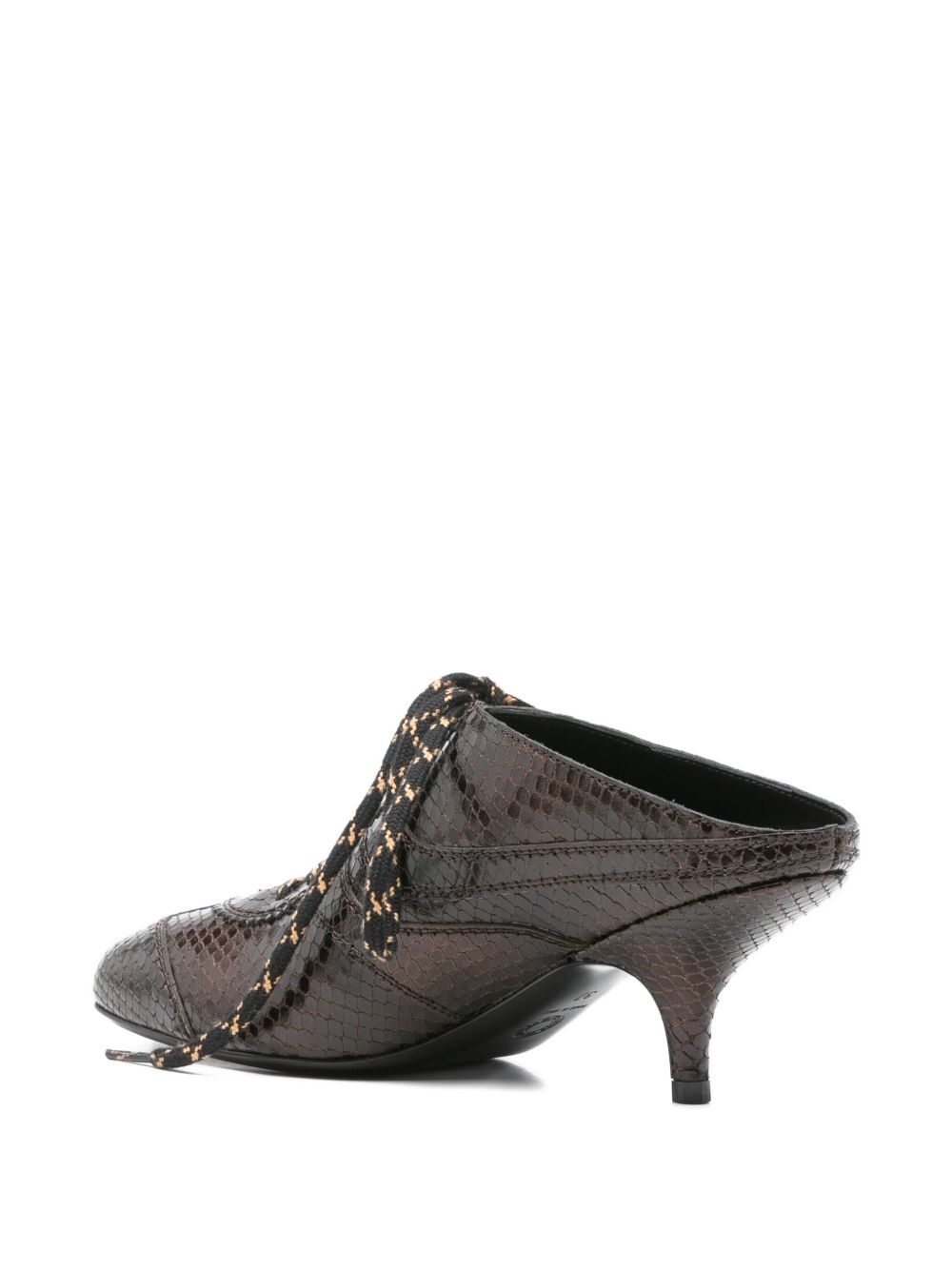 Mules in pelle effetto serpente con lacci in marrone Dries van noten - donna 