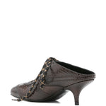 Mules in pelle effetto serpente con lacci in marrone Dries van noten - donna 