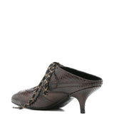 Mules in pelle effetto serpente con lacci in marrone Dries van noten - donna 