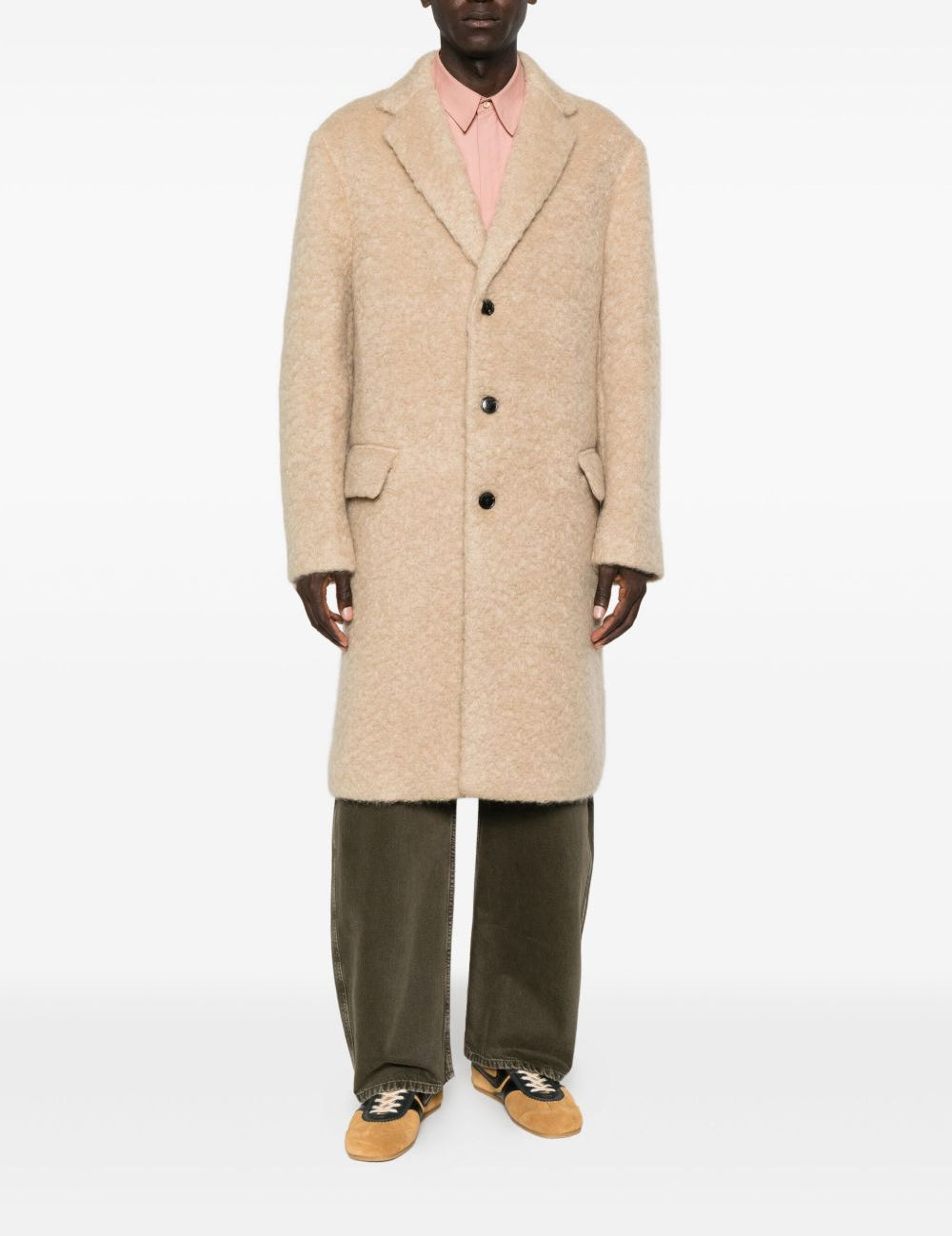 Cappotto monopetto rustic in beige Dries van noten - uomo 