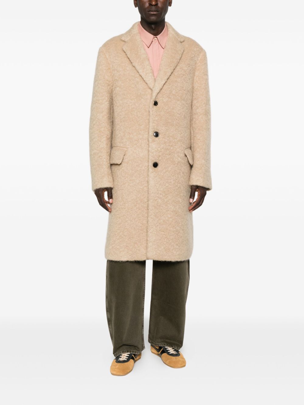 Cappotto monopetto rustic in beige Dries van noten - uomo 