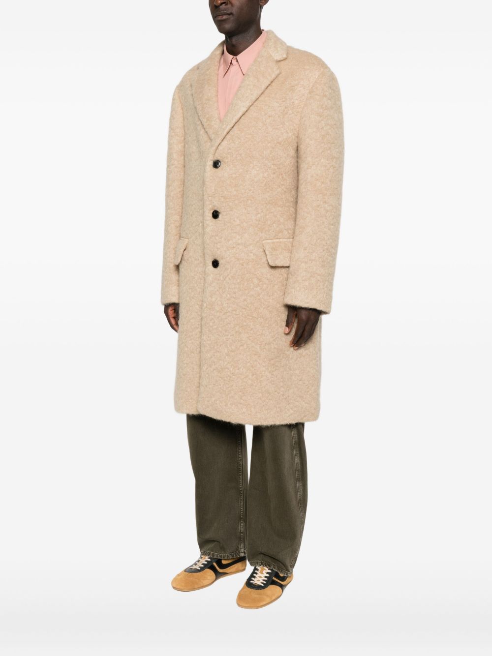 Cappotto monopetto rustic in beige Dries van noten - uomo 