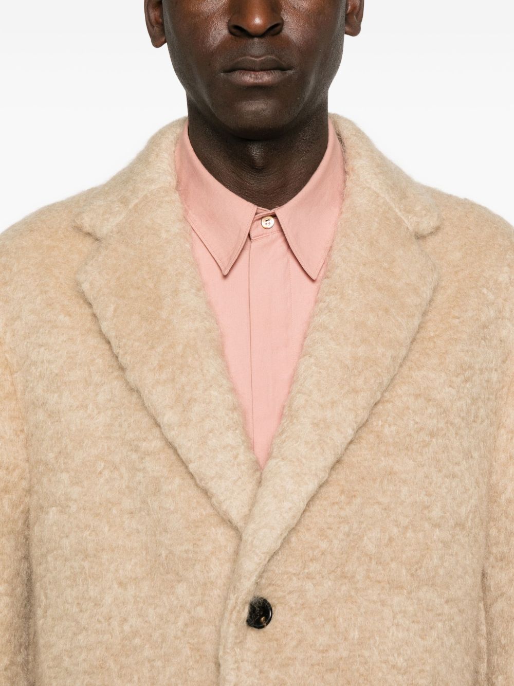 Cappotto monopetto rustic in beige Dries van noten - uomo 