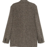 Blazer oversize in tweed di misto lana rodgers in marrone Dries van noten - uomo 