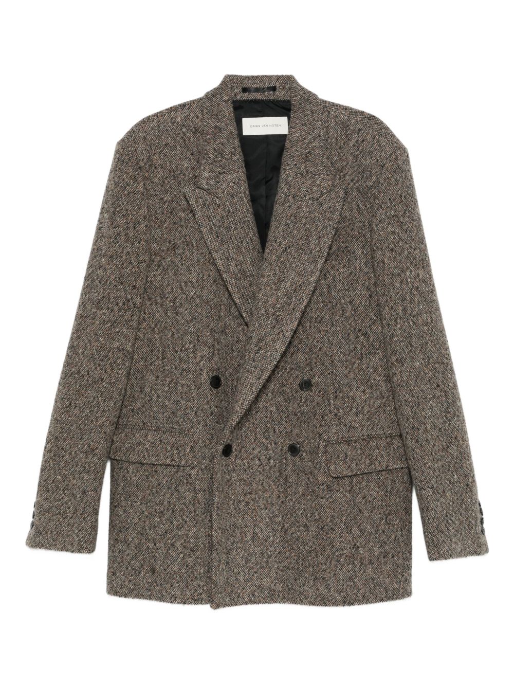 Blazer oversize in tweed di misto lana rodgers in marrone Dries van noten - uomo 