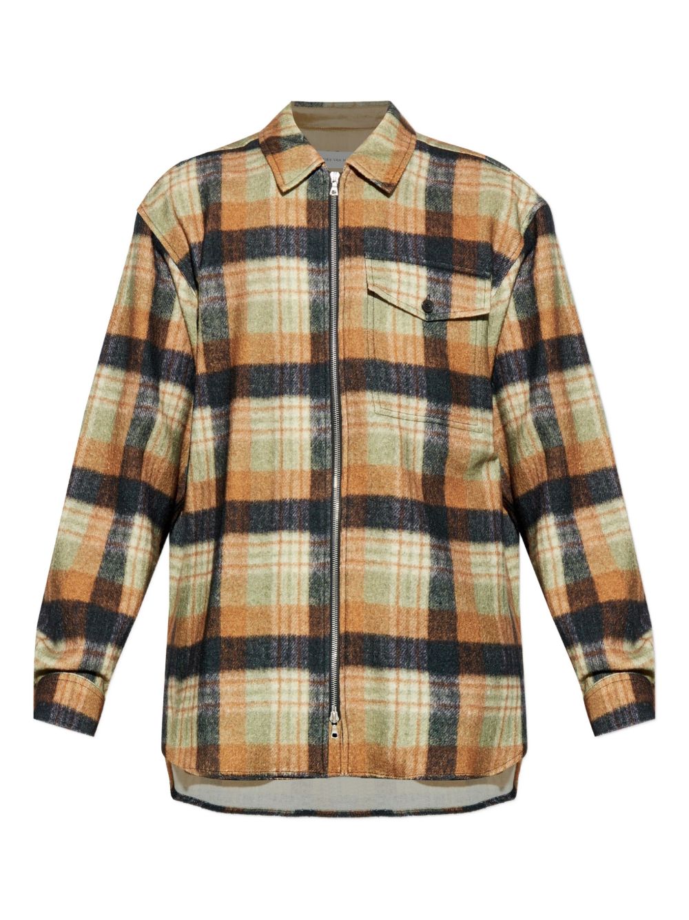 Camicia a quadri con zip in multicolore Dries van noten - uomo 