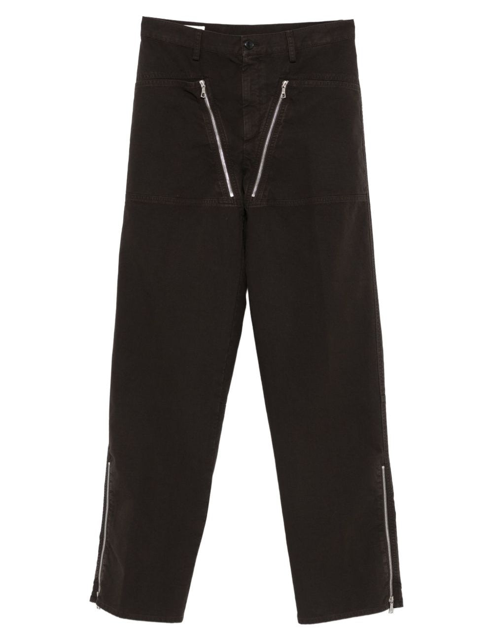 Pantaloni pexior con zip in marrone Dries van noten - uomo 