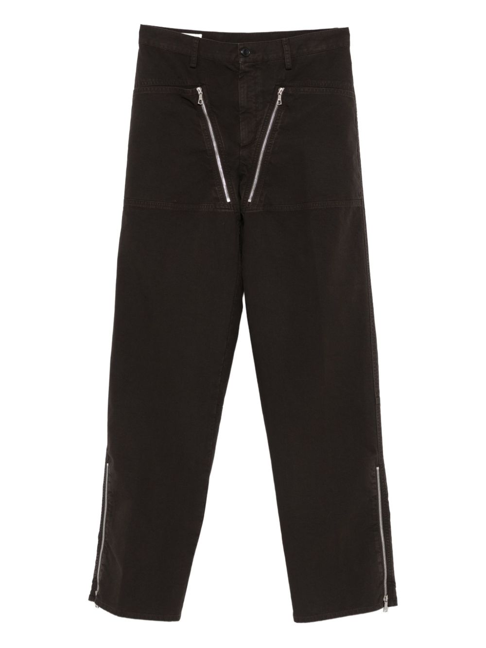 Pantaloni pexior con zip in marrone Dries van noten - uomo 