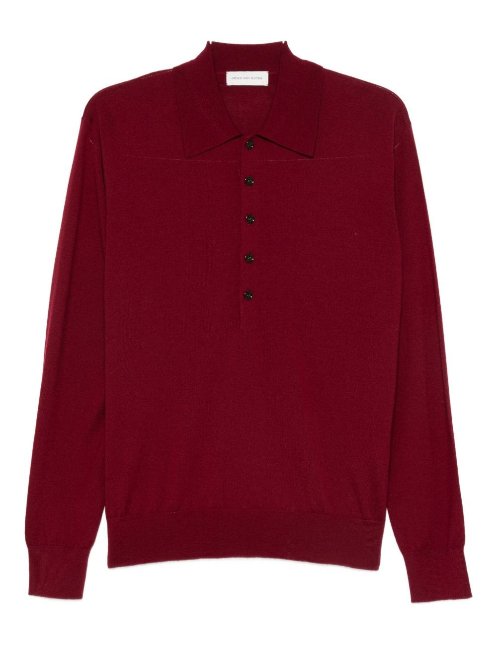 Maglione con colletto stile polo in lana Muano in boreaux Dries van noten - uomo 