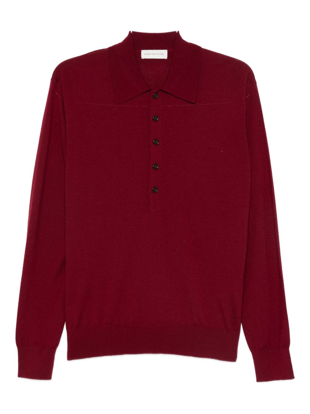Maglione con colletto stile polo in lana Muano in boreaux Dries van noten - uomo 