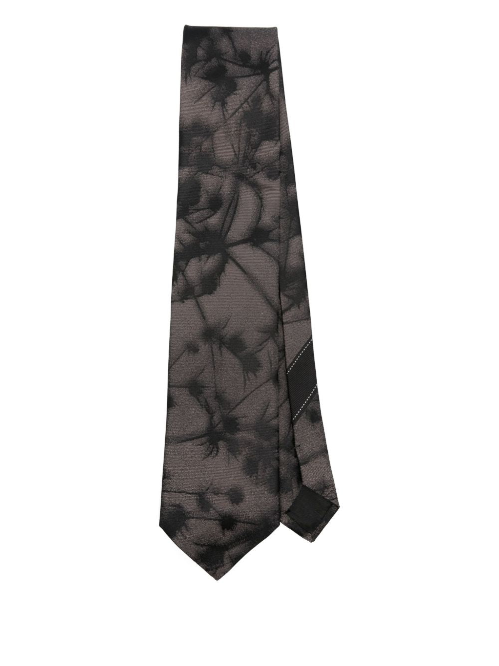 Cravatta in seta con stampa in marrone Dries van noten - uomo 