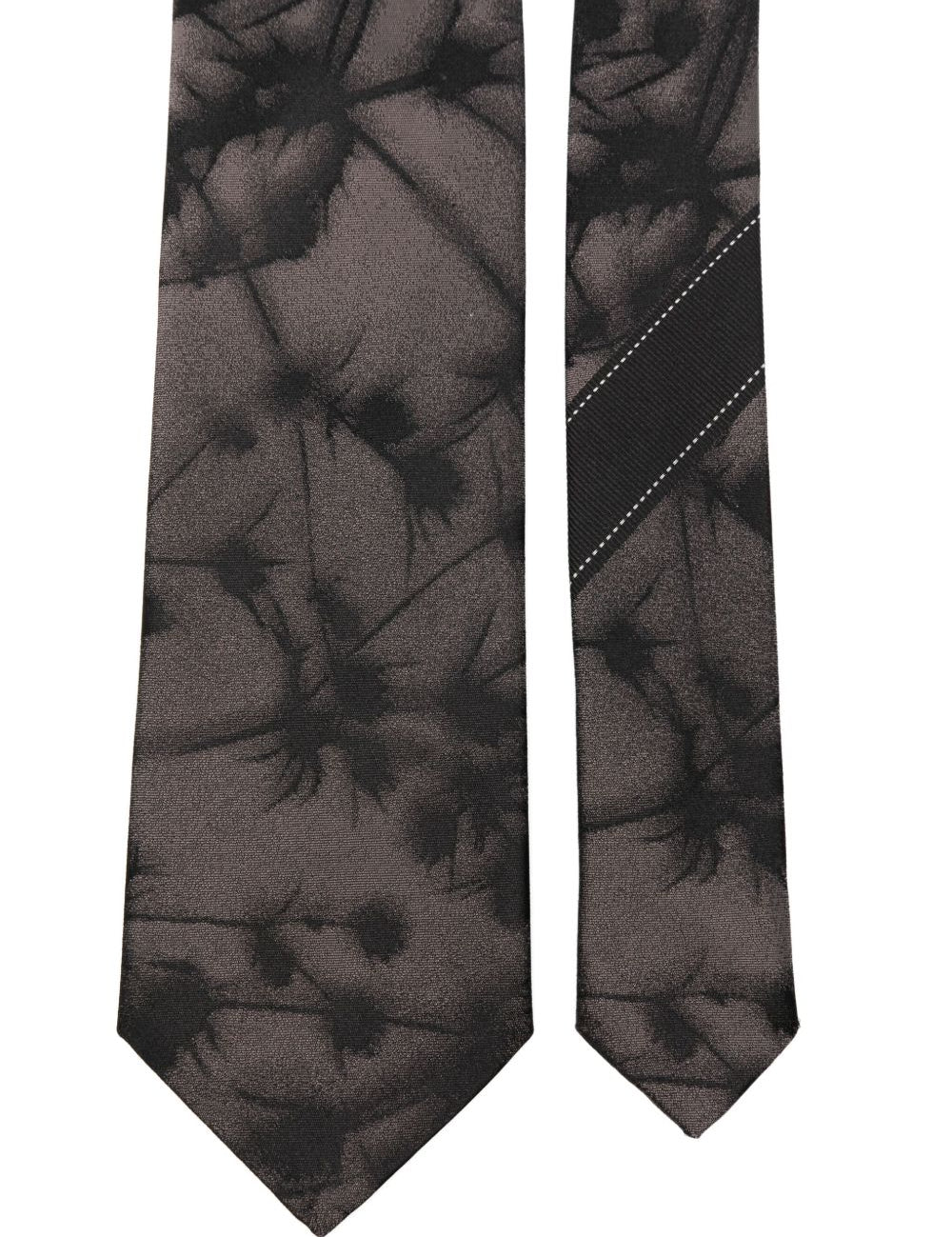 Cravatta in seta con stampa in marrone Dries van noten - uomo 