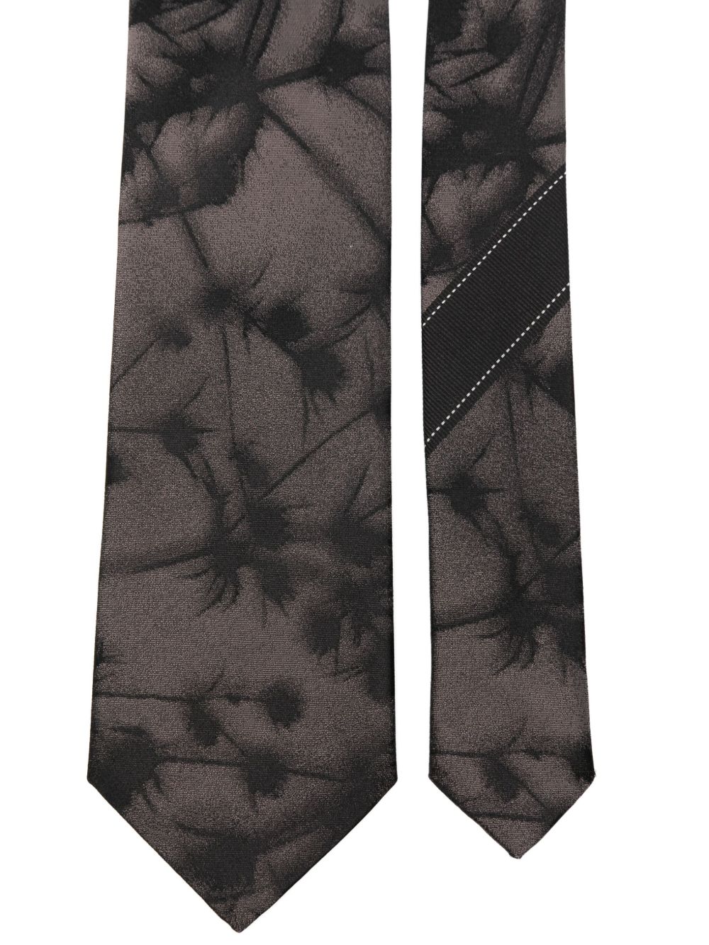 Cravatta in seta con stampa in marrone Dries van noten - uomo 