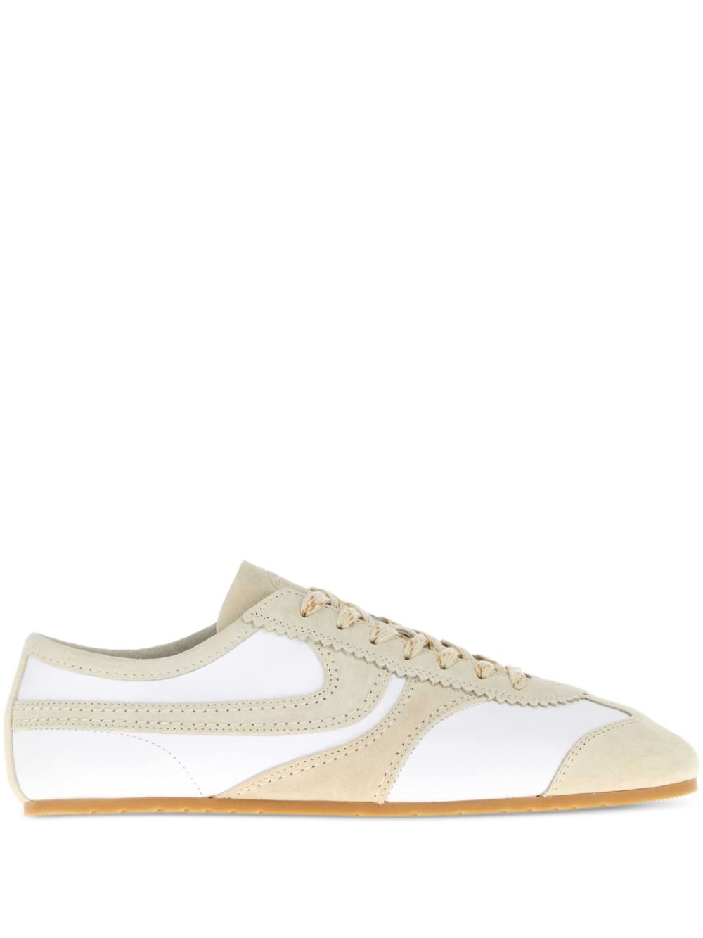 Sneakers in camoscio in beige 