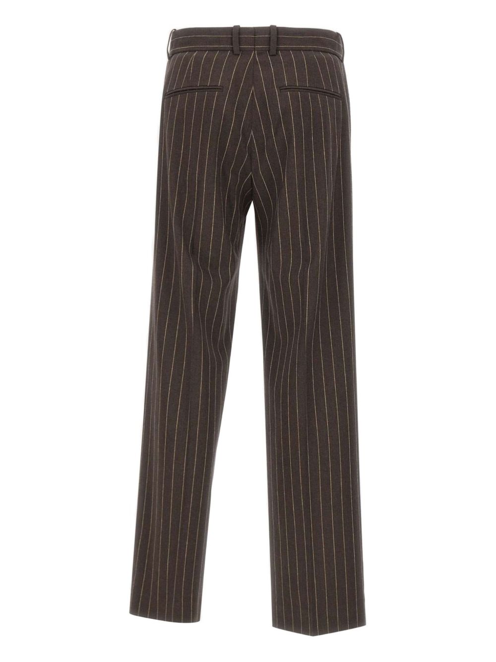 Pantaloni gessati con pieghe in marrone Drôle De Monsieur - donna 