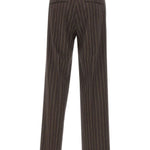 Pantaloni gessati con pieghe in marrone Drôle De Monsieur - donna 