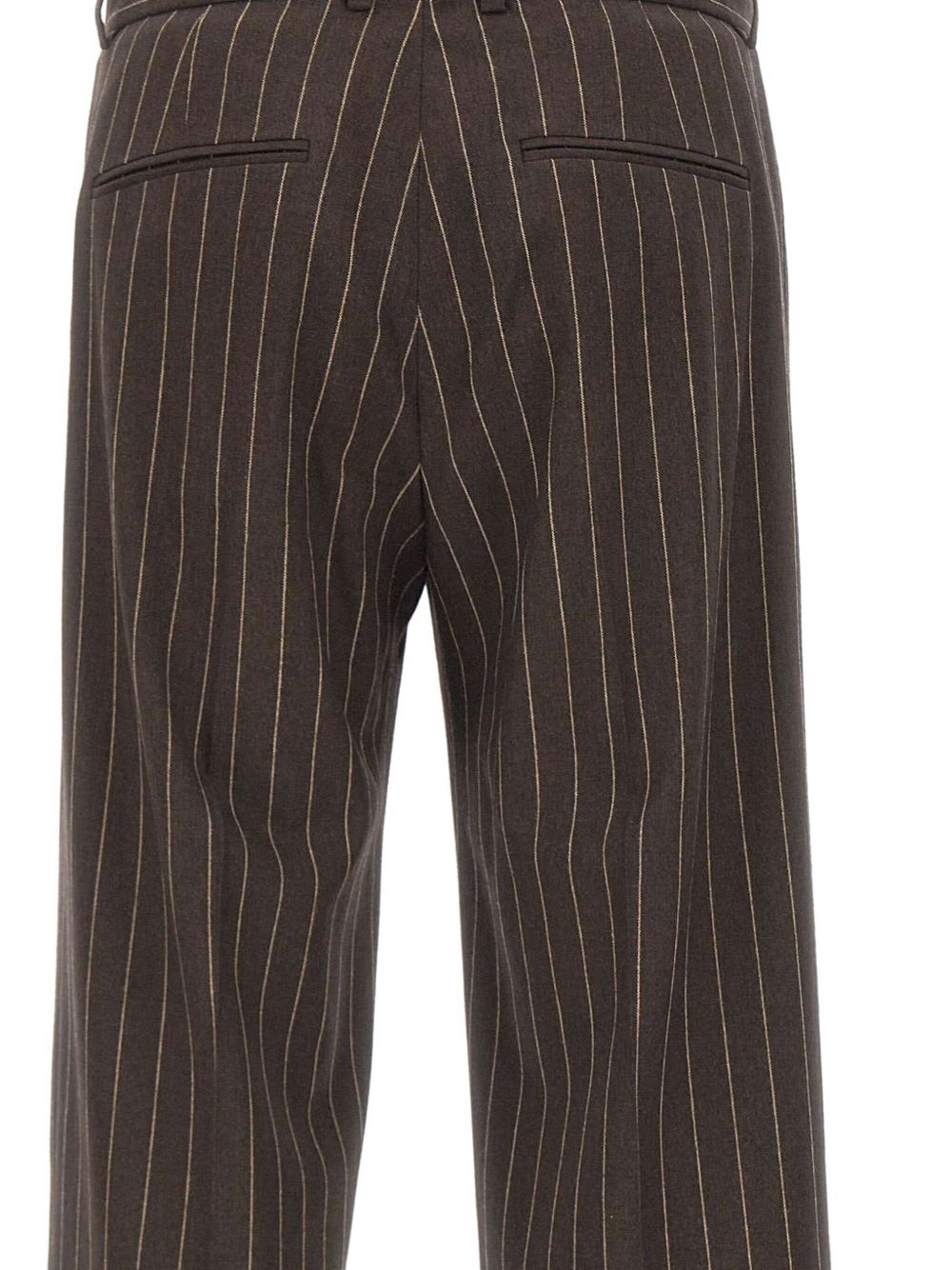 Pantaloni gessati con pieghe in marrone Drôle De Monsieur - donna 