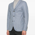 Blazer gessato in blu Eleventy - uomo 