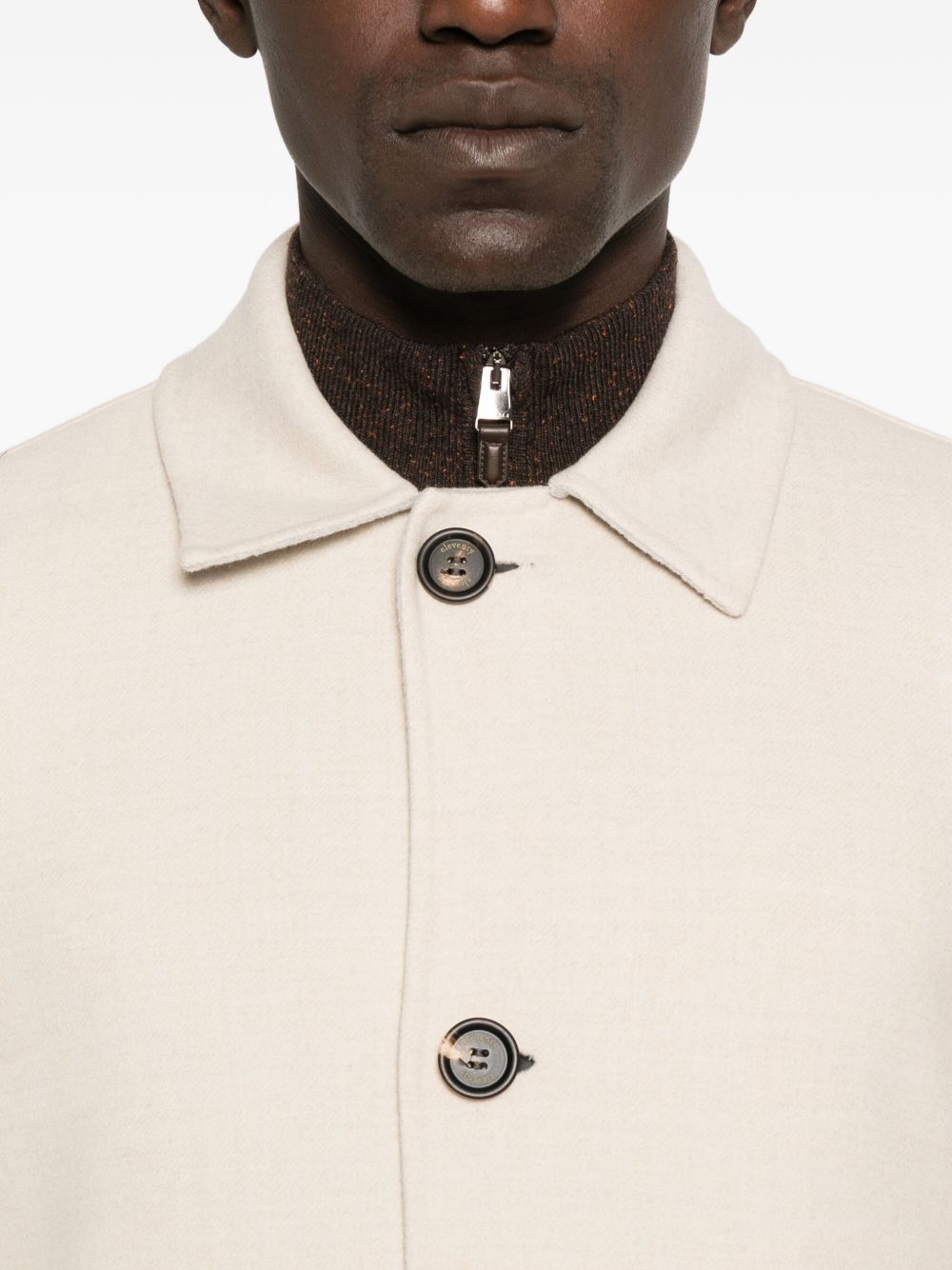 Cappotto monopetto con tasche a toppa in beige Eleventy - uomo 