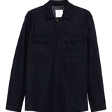 Giacca-camicia gessata in blu Eleventy - uomo 