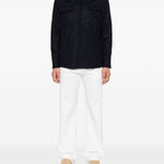 Giacca-camicia gessata in blu Eleventy - uomo 