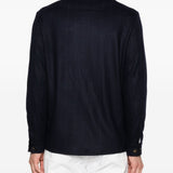Giacca-camicia gessata in blu Eleventy - uomo 