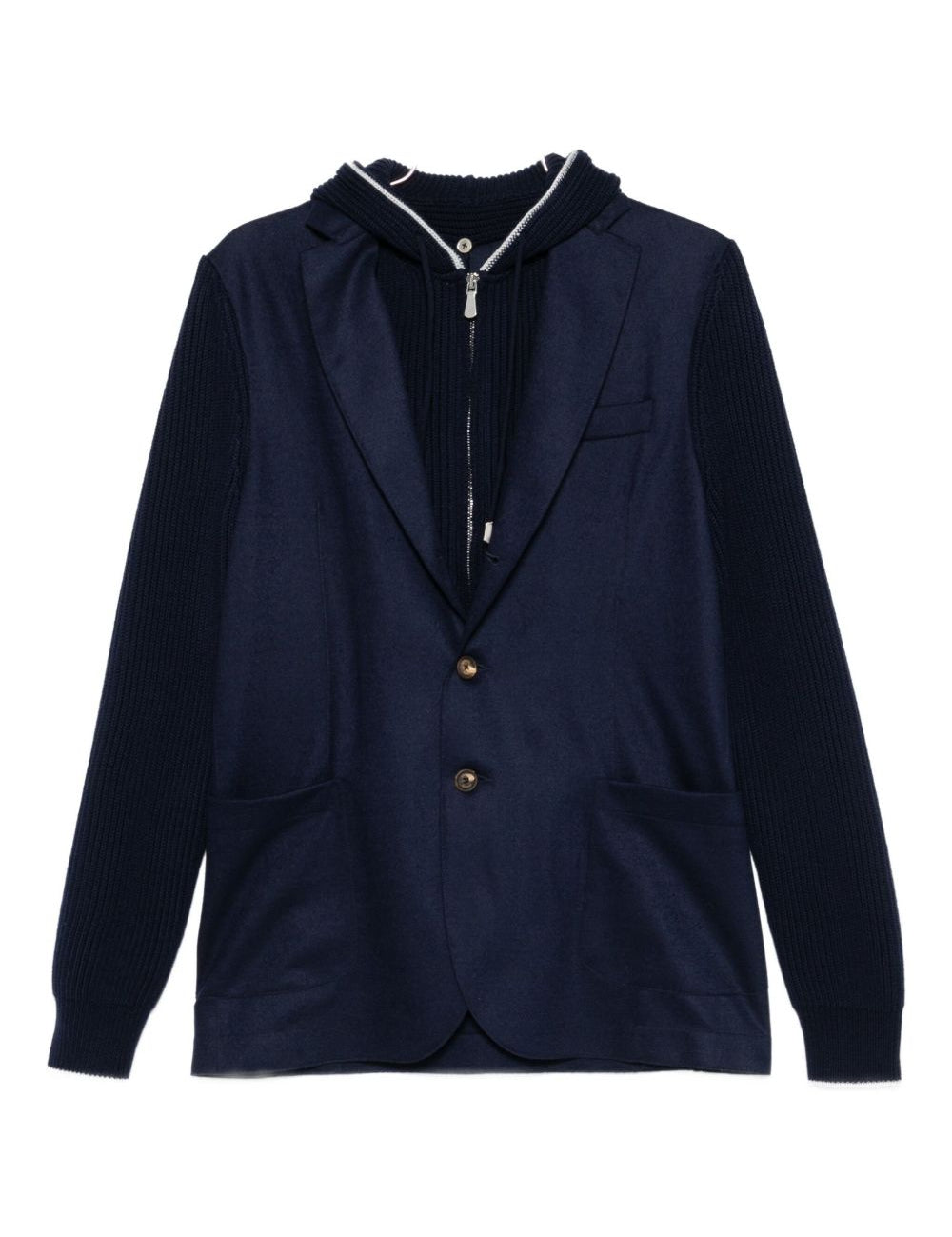 Giacca con cappuccio a costine in blu Eleventy - uomo 