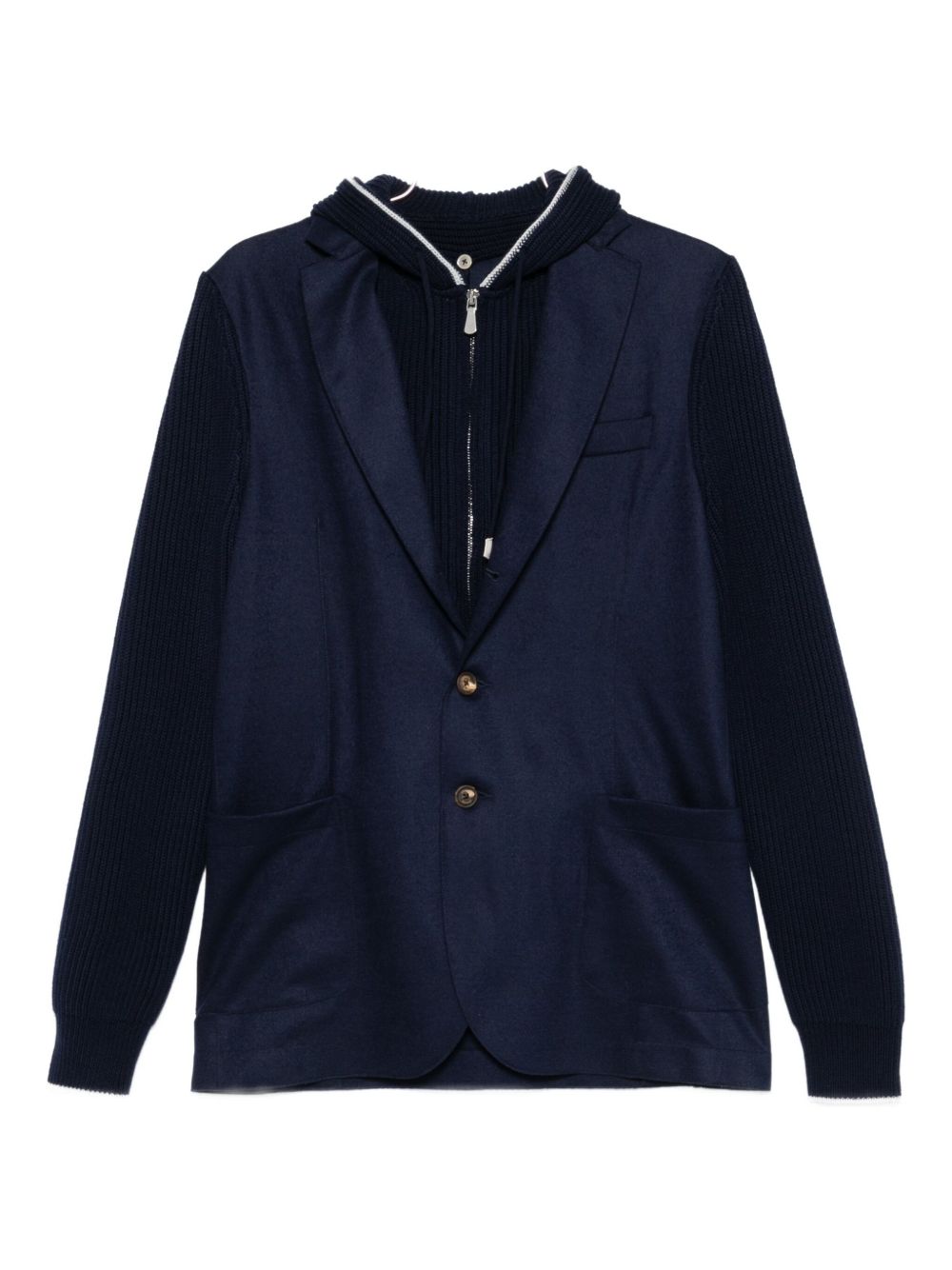 Giacca con cappuccio a costine in blu Eleventy - uomo 