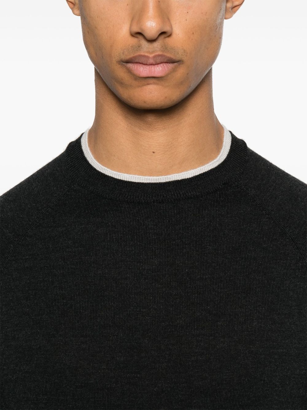 Maglione con finitura a contrasto in grigio scuro Eleventy - uomo 