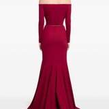 Abito lungo con spalle scoperte in rosso Elie Saab - donna 