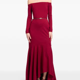 Abito lungo con spalle scoperte in rosso Elie Saab - donna 