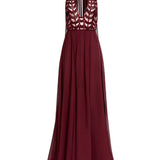 Abito maxi con perline in bordeaux Elie saab - donna 